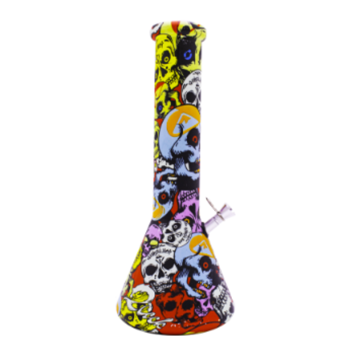 Glass Water Bong Medium Graffiti Print - 20cm