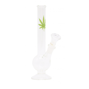 Classic Glass Bong – Leaf Design 20cm